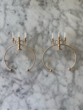 Gold Candelabra Hoop Statement Earrings